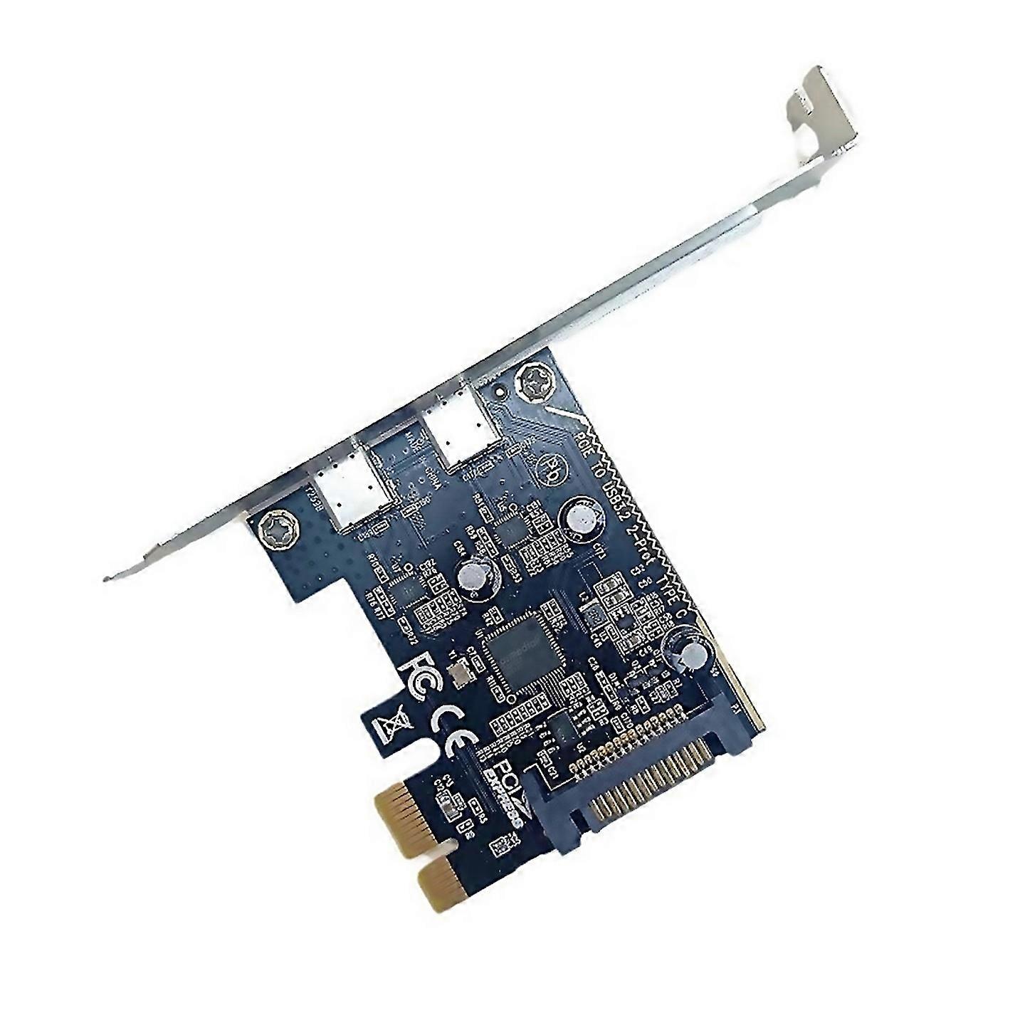 For Desktop Mainboard Pcie To Typec Adapter Card Dualport Typec