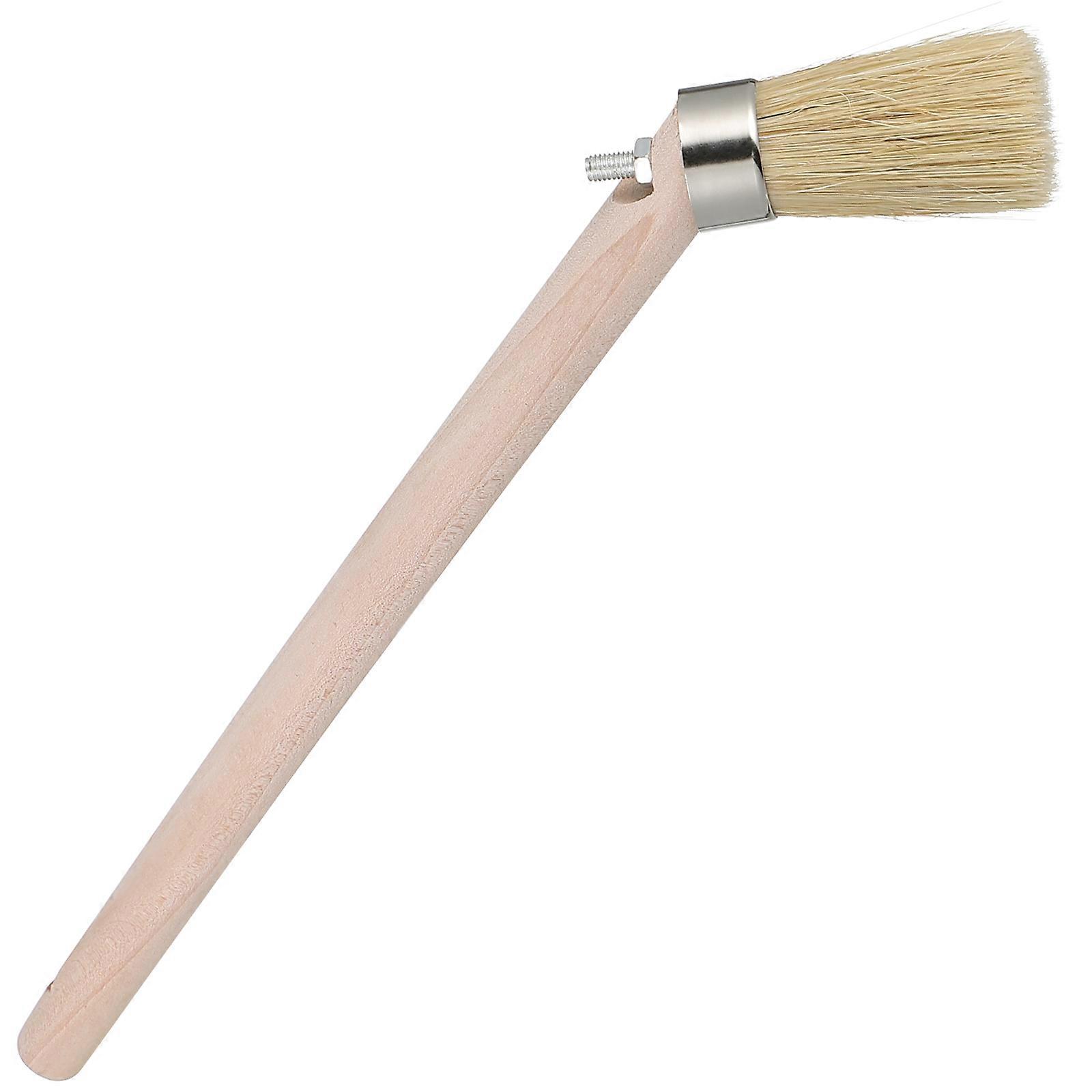 Angled Tire Brush Wooden Handle for Tire Paste Application 4Pcs
