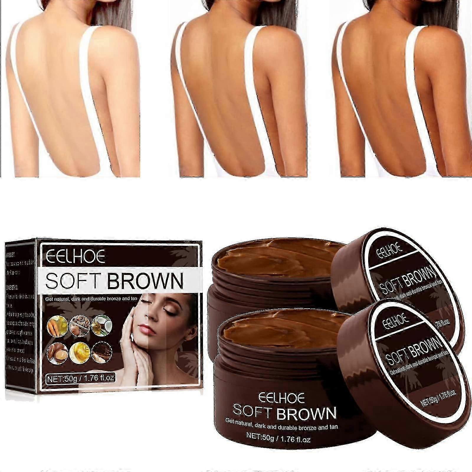 Tanning Gel, Brown Tanning Gel,soft Brown Intensive Tanning Luxe Gel,sunless Tanner,eelhoe Tanning Accelerator Cream For Sunbeds & Outdoor Sun