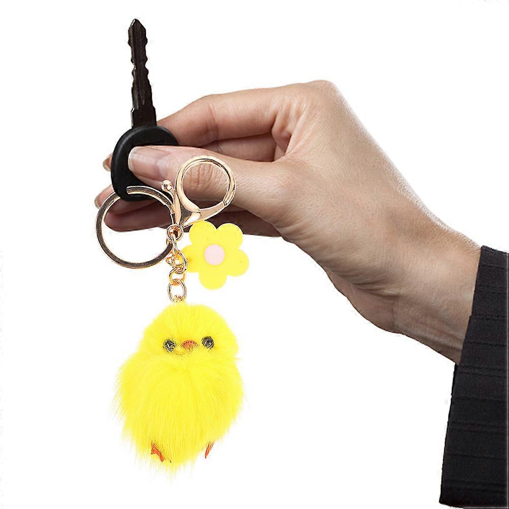Plush Chick Keychain Cute for Hanging Keys 6Pcs Yellow Soft Decoration
