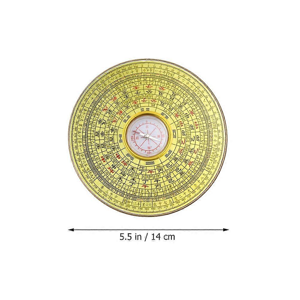 Portable Golden Alloy Compass for Decor Chinese Ancient Compass Without Cover