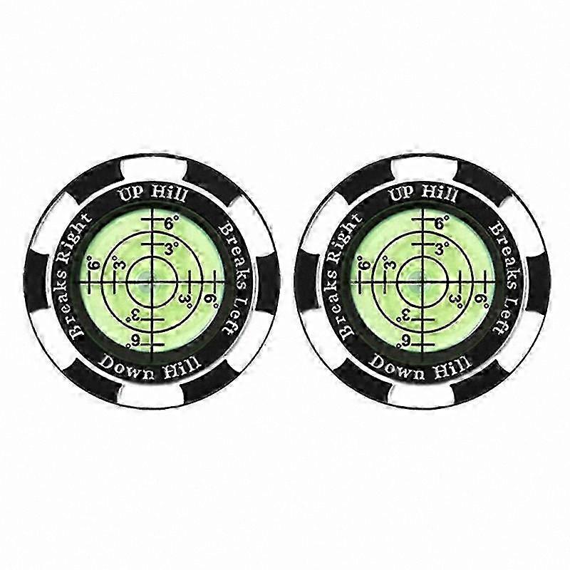 2-Pack Precision Golf Ball Markers with Portable Green Reader and Clip for Putting Practice