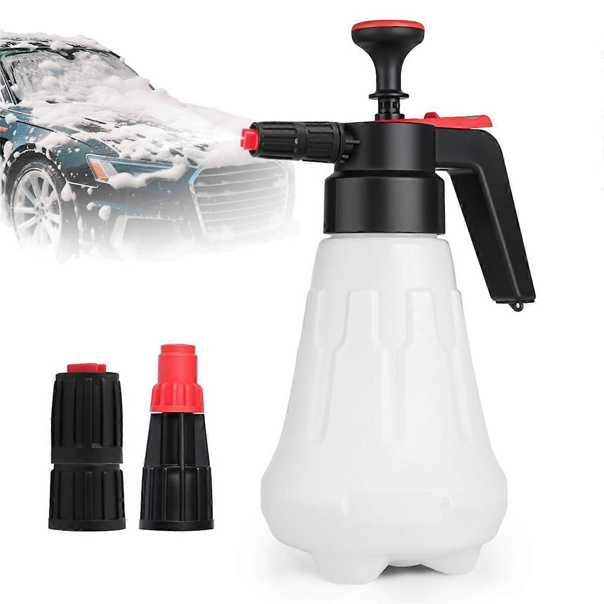 1.5L Pump Foam Sprayer, 50oz Car Wash Foam Sprayer, with 2 Adjustable Nozzles,for Car Washing and L