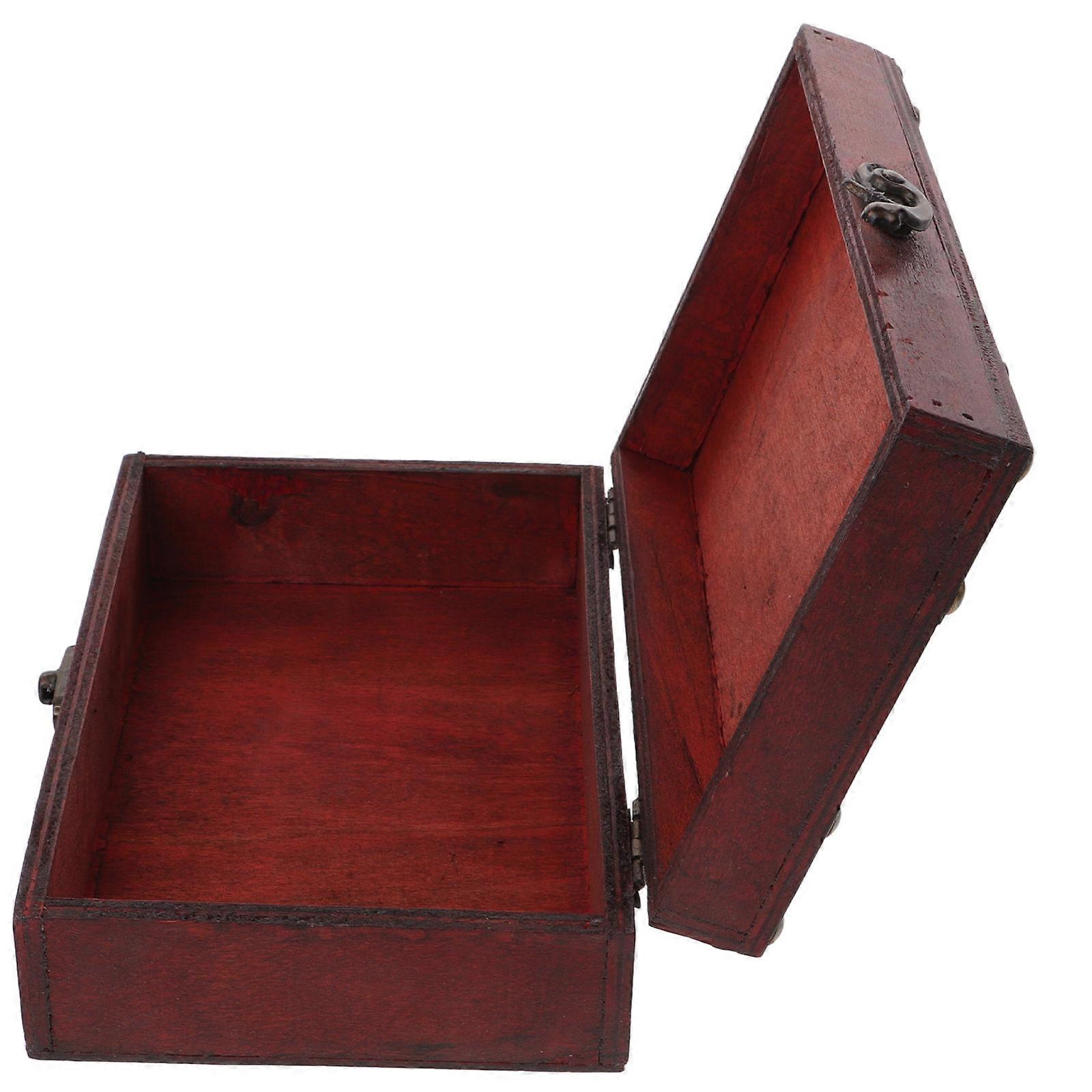 Wooden Jewelry Keepsake Box for Storage Use 5Pcs Vintage Style with Lock