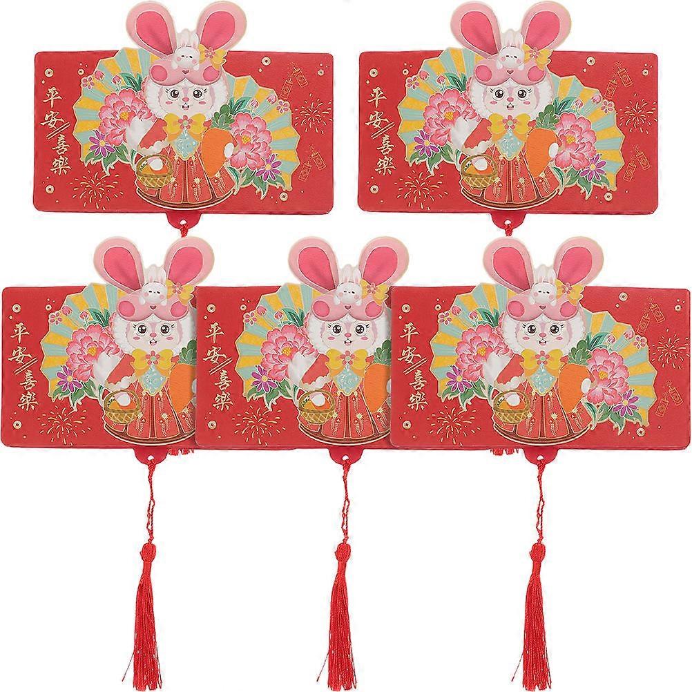 Lucky Rabbit Red Envelope Paper Packets for Writing Use 5Pcs Set