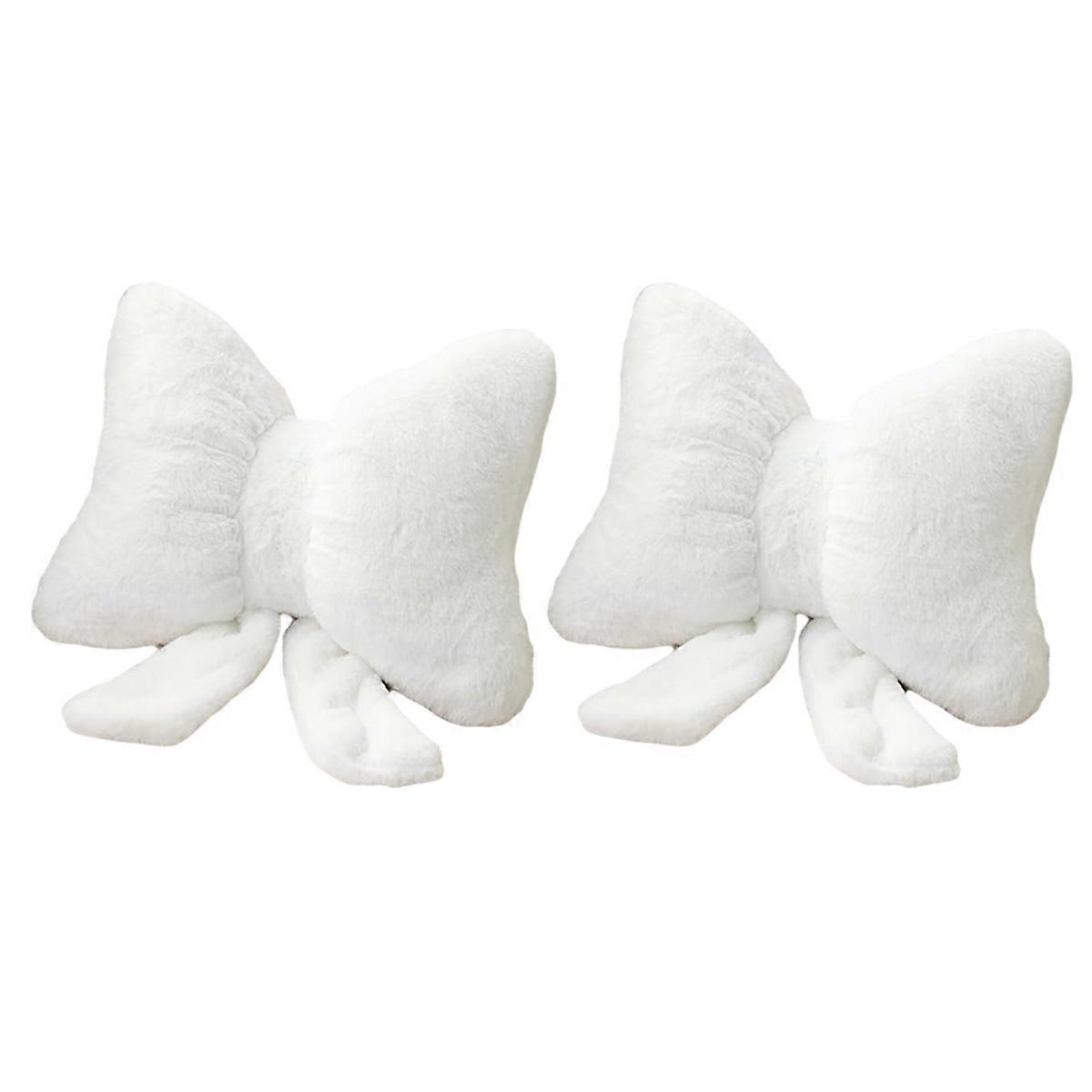 Bow pillow bow shape pillow, soft bow waist pillow,white