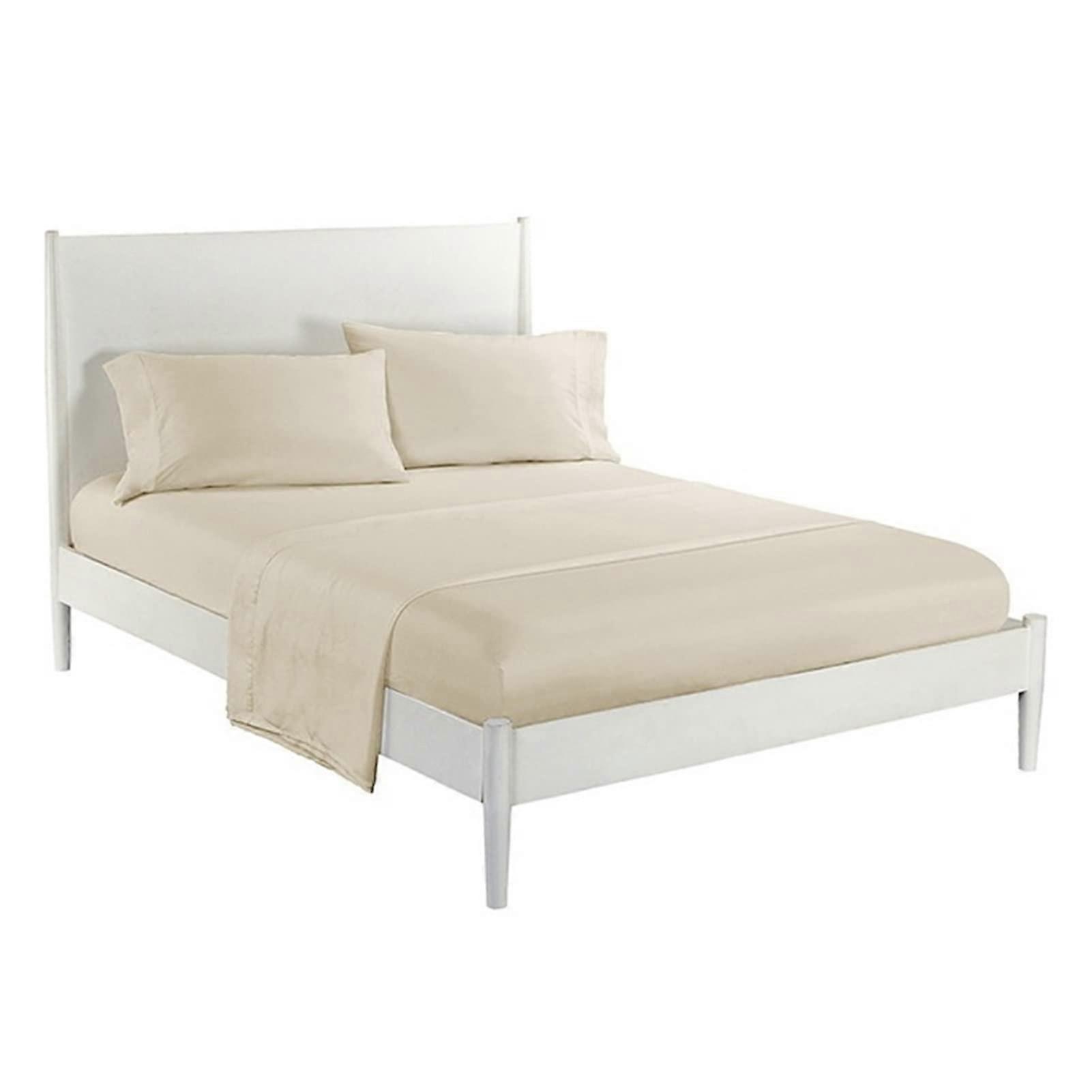 Pure Color Bedding Set Queen or King Size Gray Beige 4Piece Flat Sheet Fitted Sheet Pillowcase
