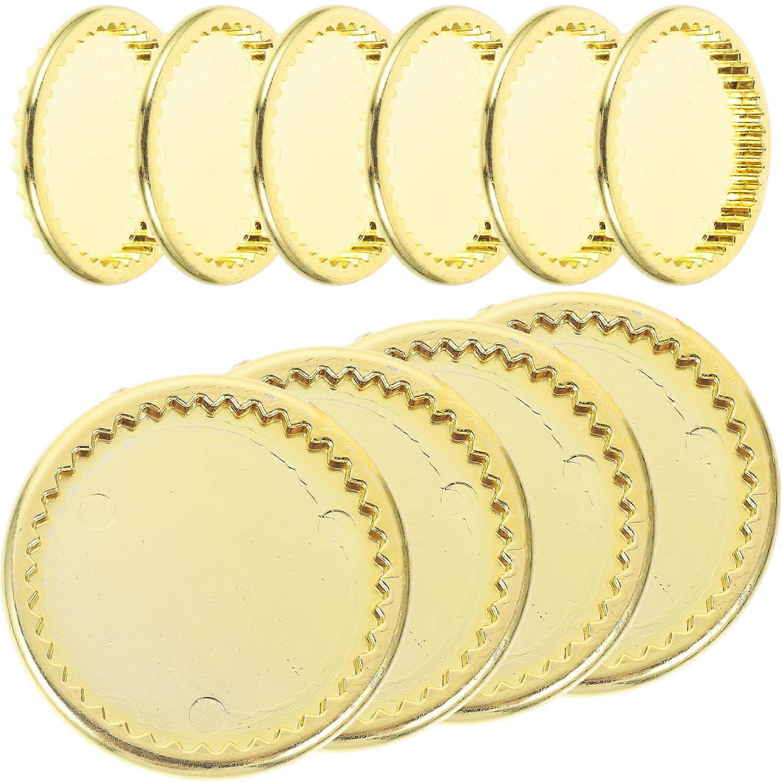 Mini House Accessory Mini Plates for Decoration 20Pcs Golden Plastic