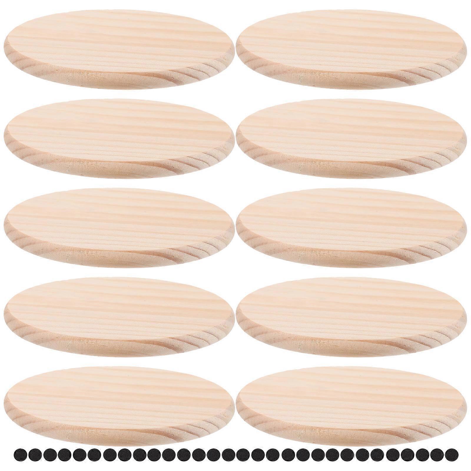 Reusable Wood Coasters for Drinks with Antislip Pads 3Sets for Home