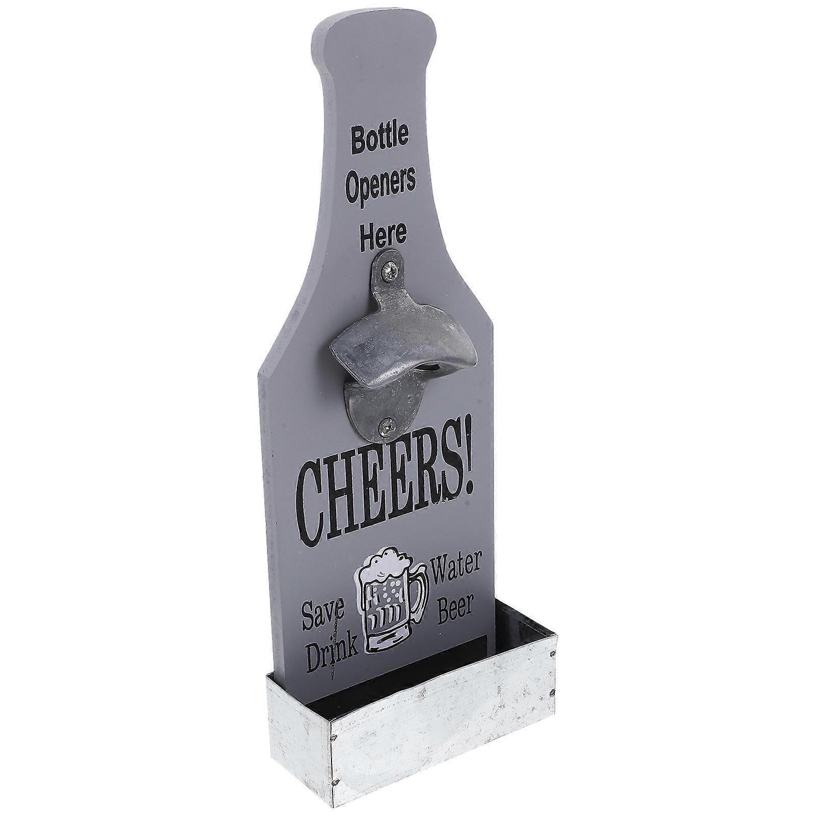 Wall Mounted Bottle Opener Wooden for Classic Home Use