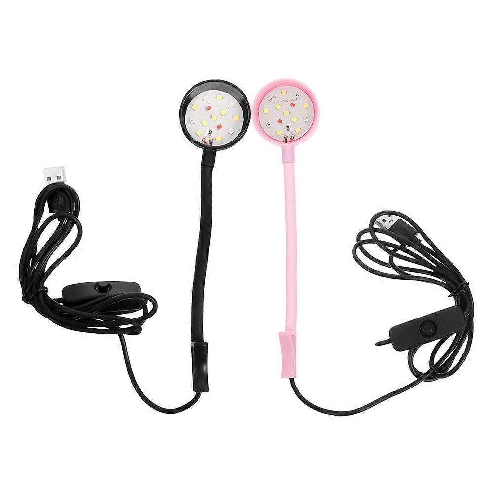 Fish Tank Clamp Lamp Aquarium Lighting Usb Powered Black Long Term Use Without Heating 2Pcs