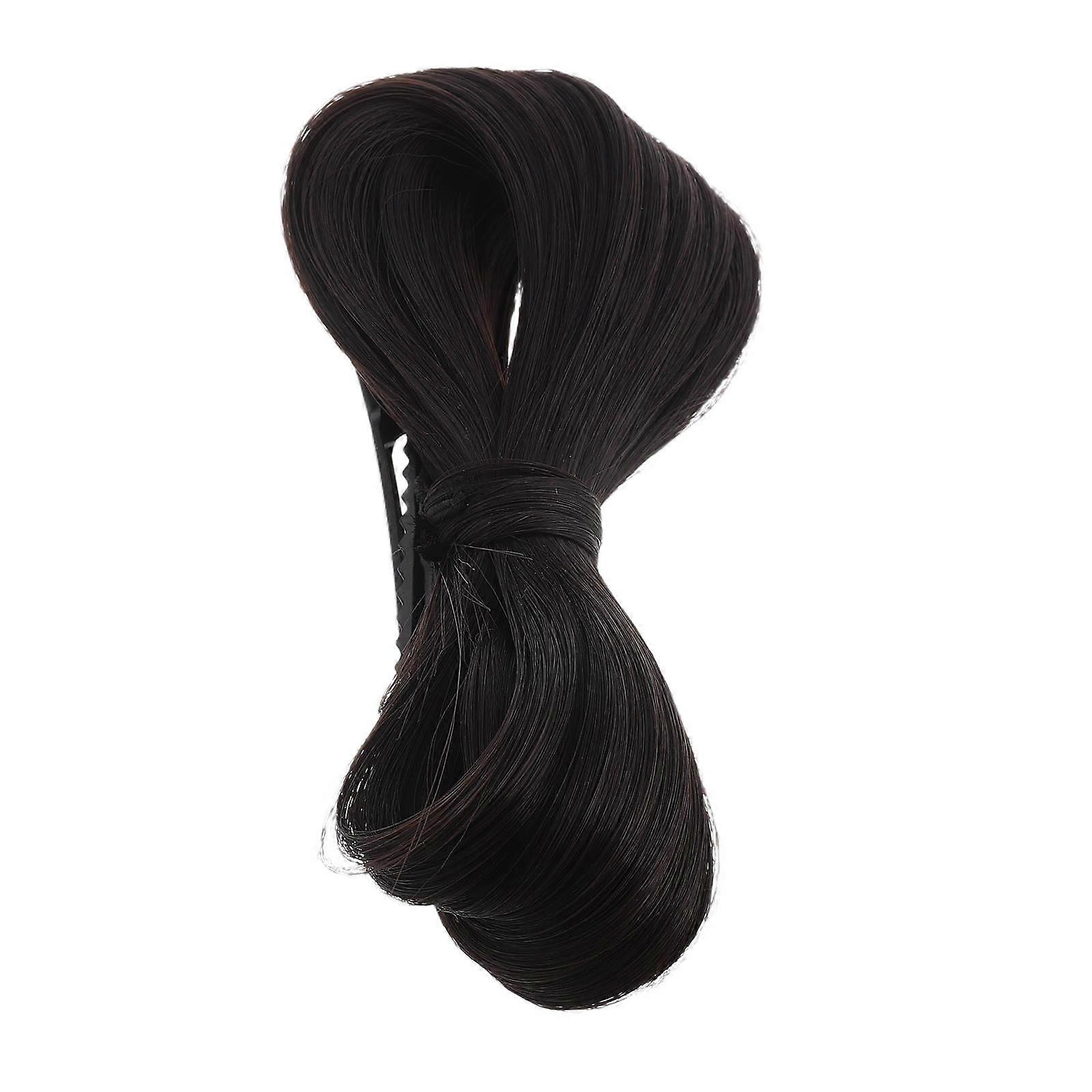 Black Hanfu Hair Bun Wig with Butterfly Bow for Party Use 2Pcs