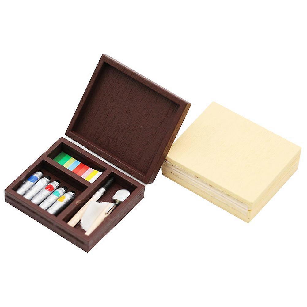 Miniature Paint Box For Children Skill Development Home Decoration Creative Expression 6 Sets