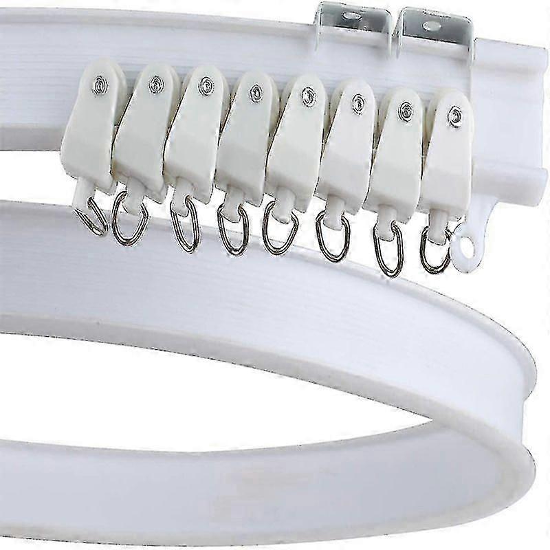 16.4 Ft Bendable Curtain Track Ceiling Mounted Straight Curved Ceiling Track Set Top Side Mounting Ceiling For Installation Windows Curtain Room Divid