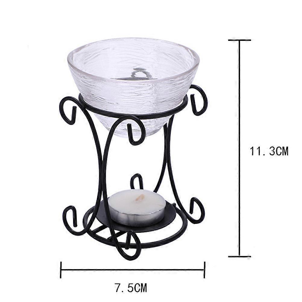 Crystal Glass Burner Rack Black Candlestick with Stable Easy-Clean Design