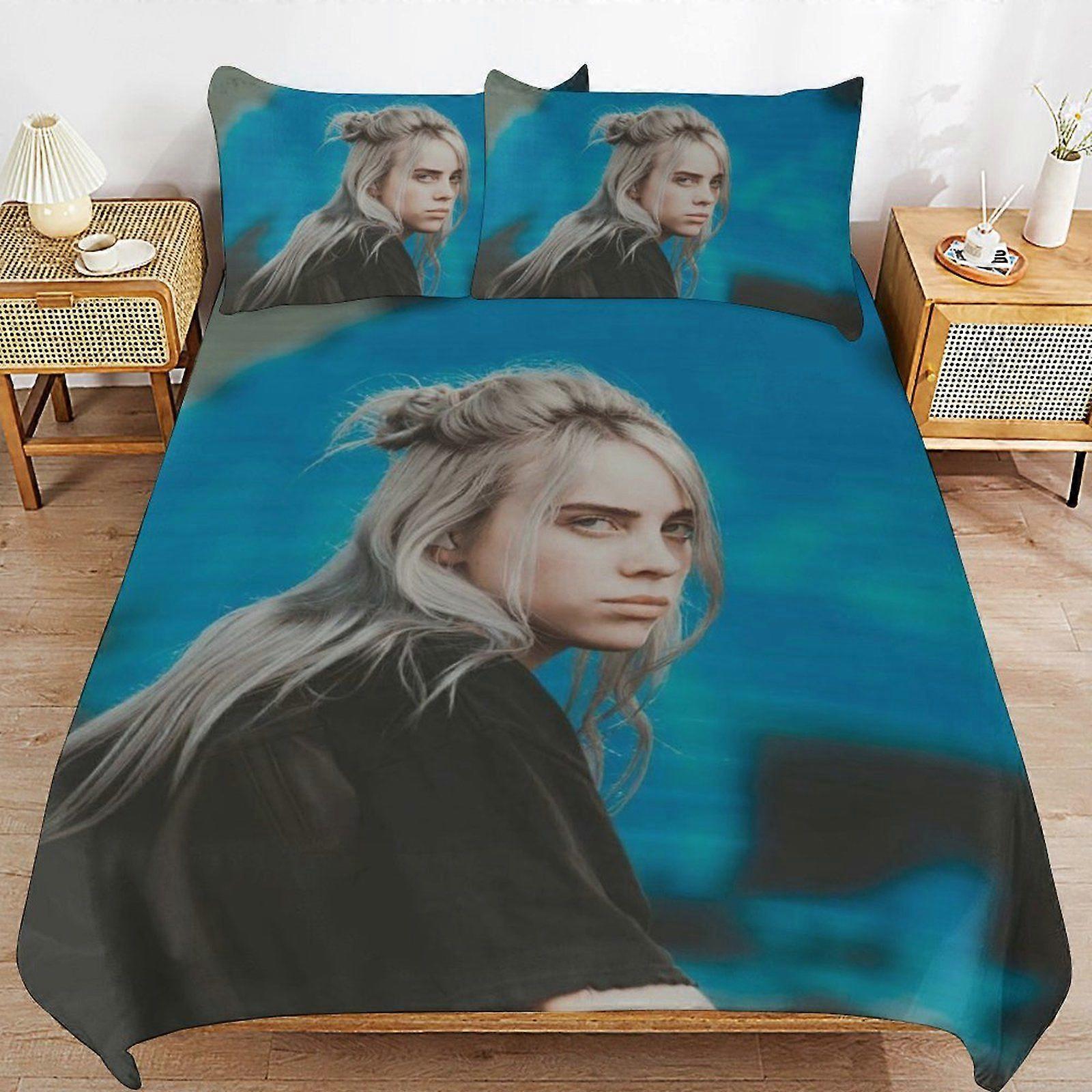 x476 Billie Eilish Consistent Comfort Durable Thread Weave Soft Zipper Duvet Cover Sets Machine Wash Safe z476