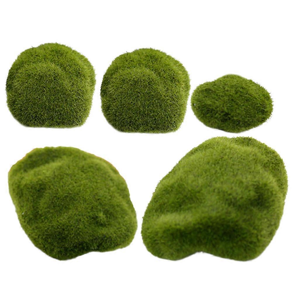 Artificial Moss Rocks Artificial Moss Stone Elements for Garden Decor 15Pcs
