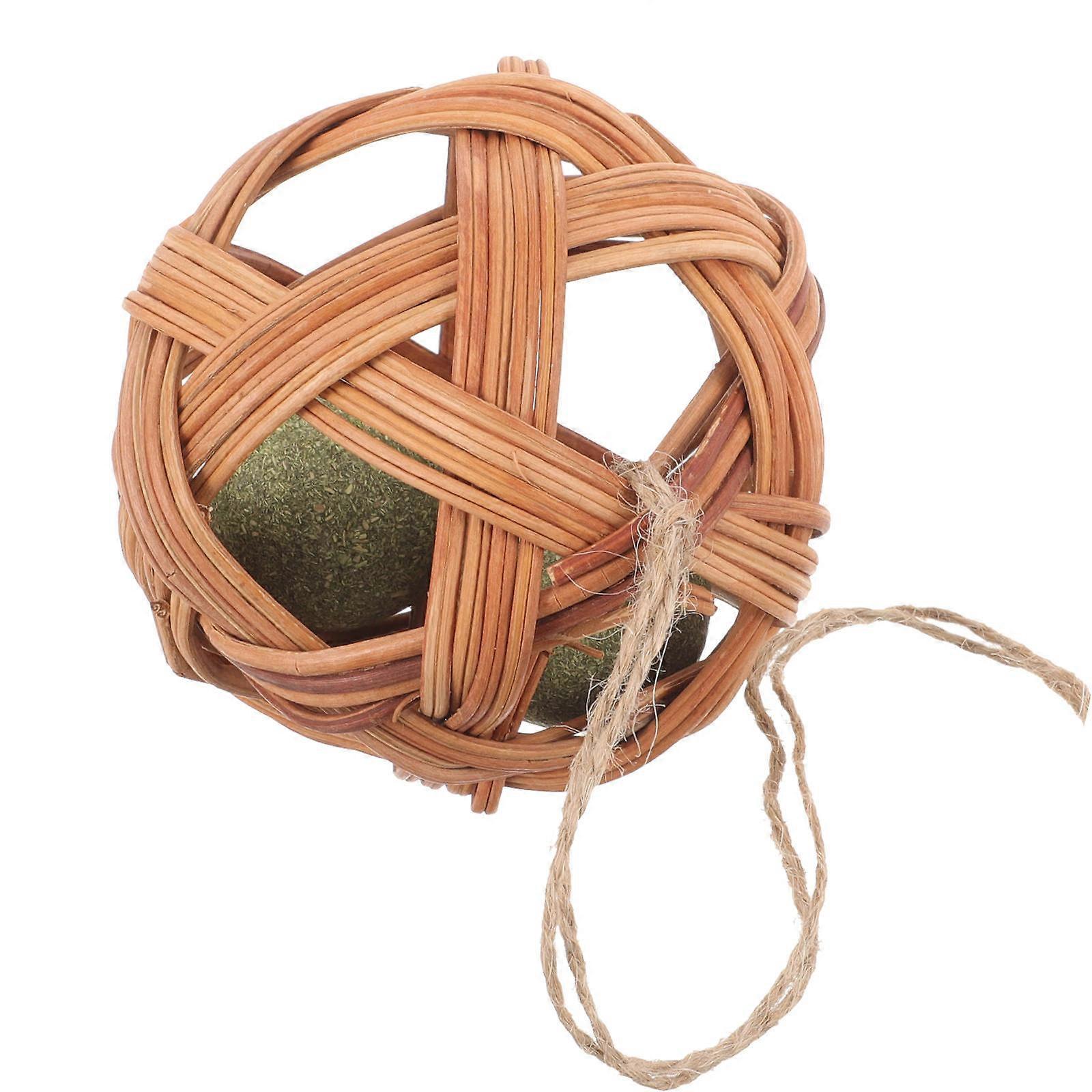 5Pcs Cat Chew Balls Made Of Catnip And Willow For Teeth Cleaning And Physical Exercise For Cats