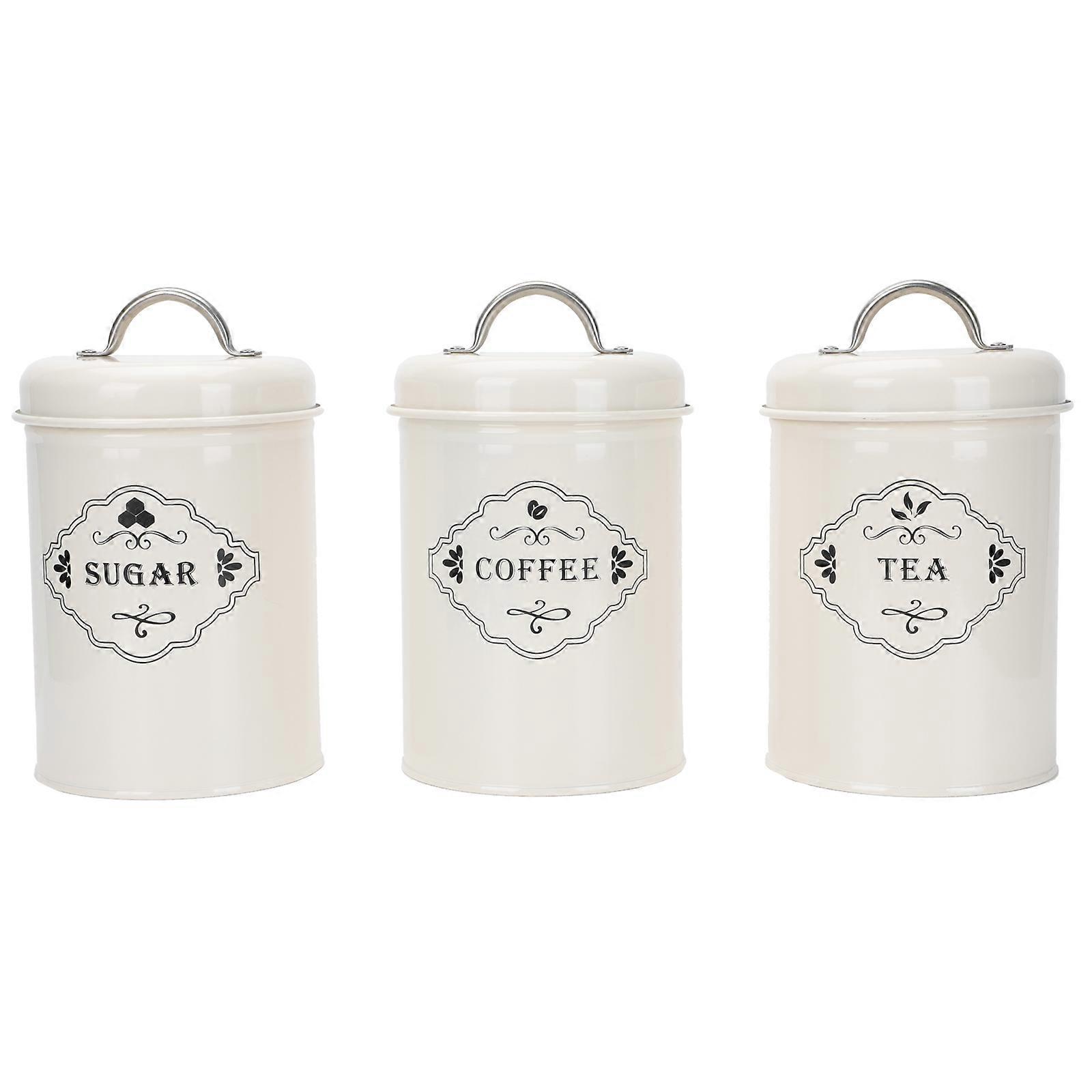 Reusable Tea Tin Canisters for Storage Use 2Sets Iron Airtight Containers