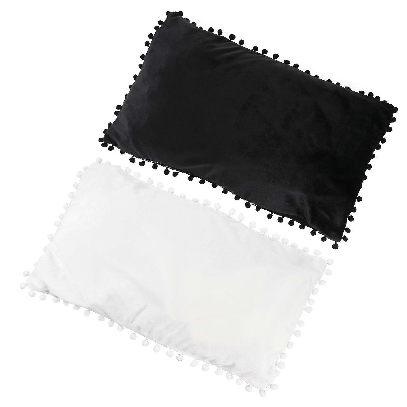 Assorted Color Pillow Cover Plush Rectangular Pillow Protector for Home 2Pcs
