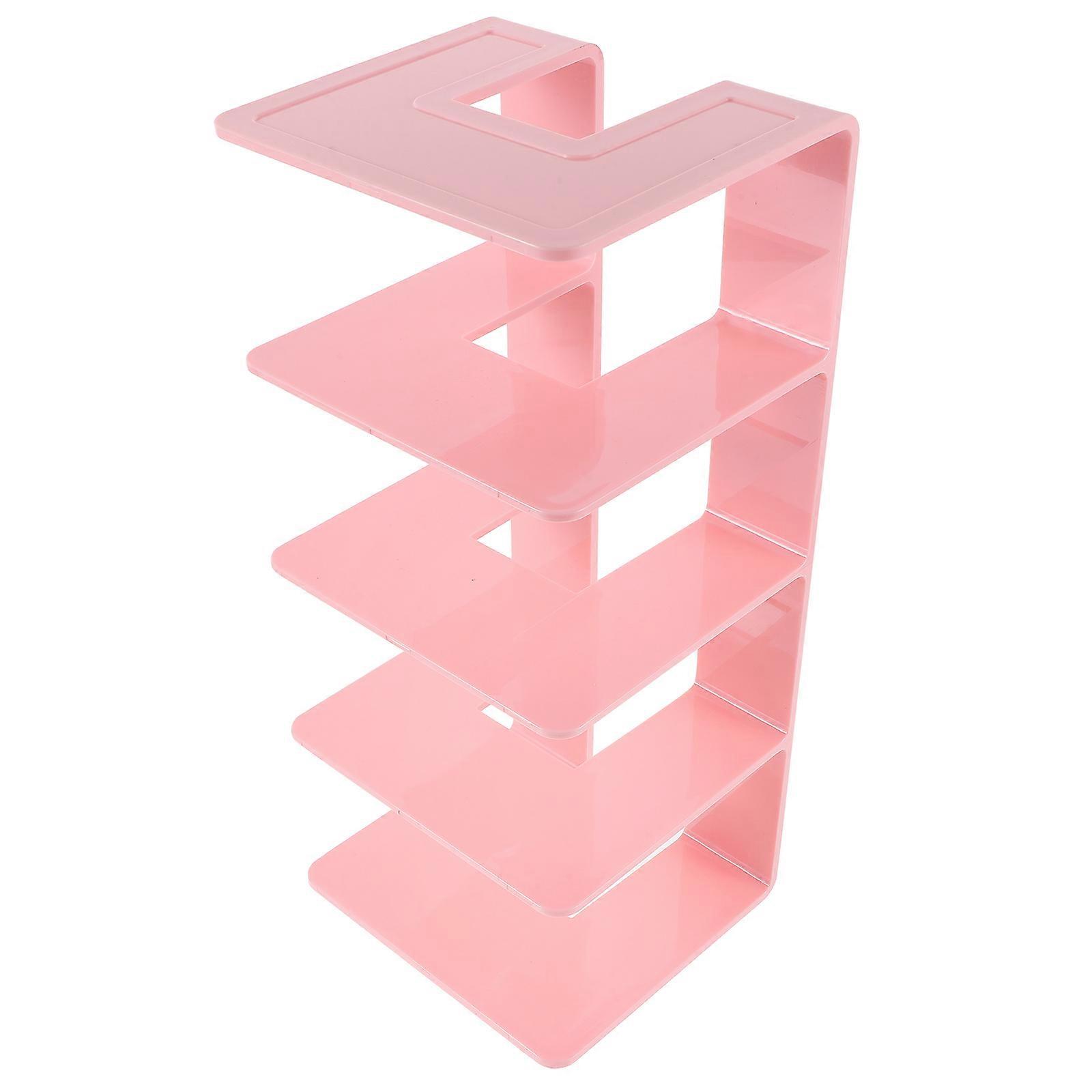 Desktop Acrylic Bookend for Storage 3Pcs Pink Office Supply