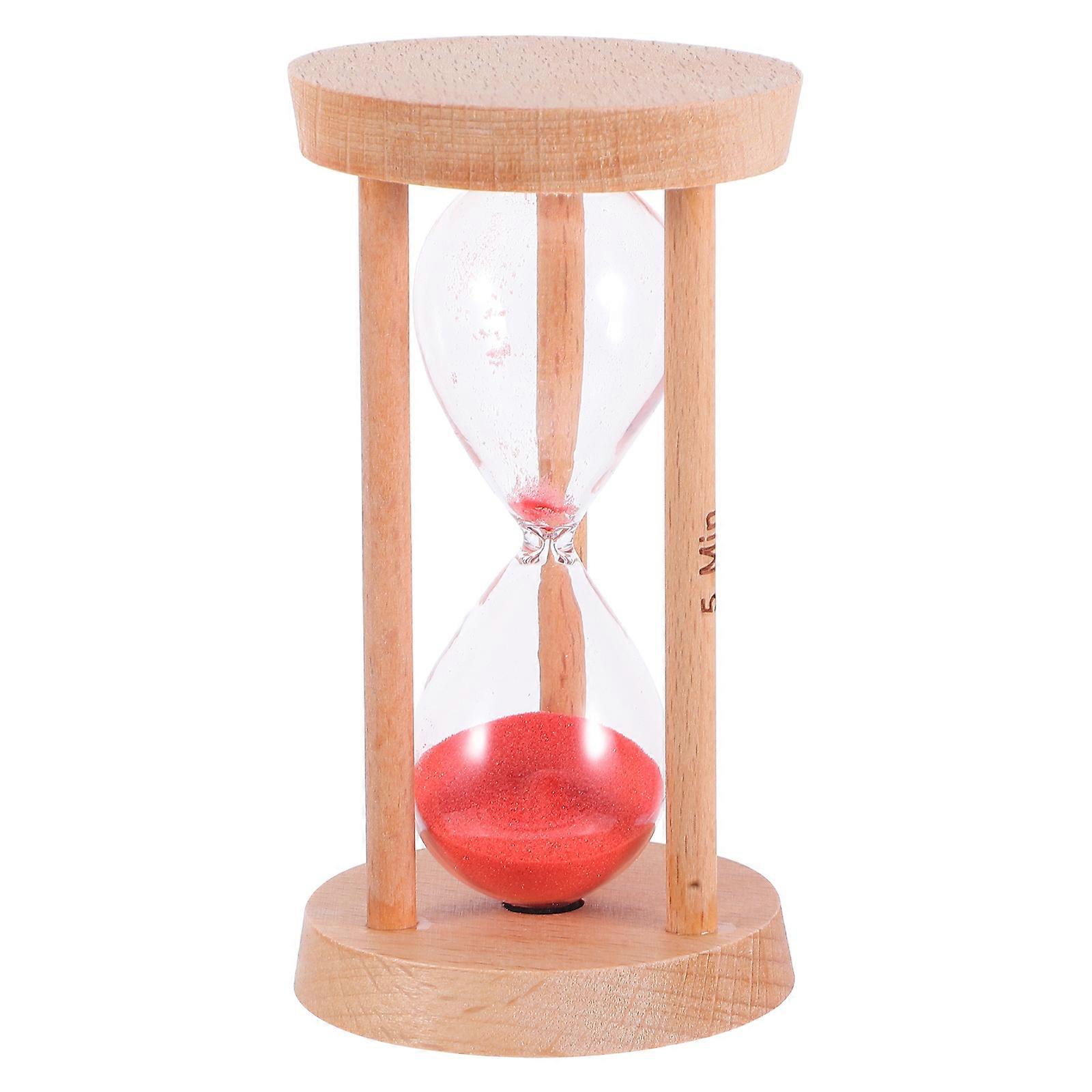 5 Minute Hourglass Sand Clock Game Timer Kitchen Use Red Color 1Pack