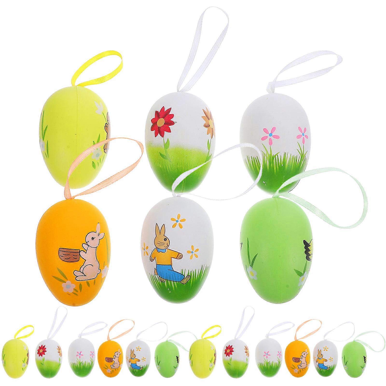 Multi Color Easter Egg Hanging Decorations for Party Decor 72Pcs Plastic