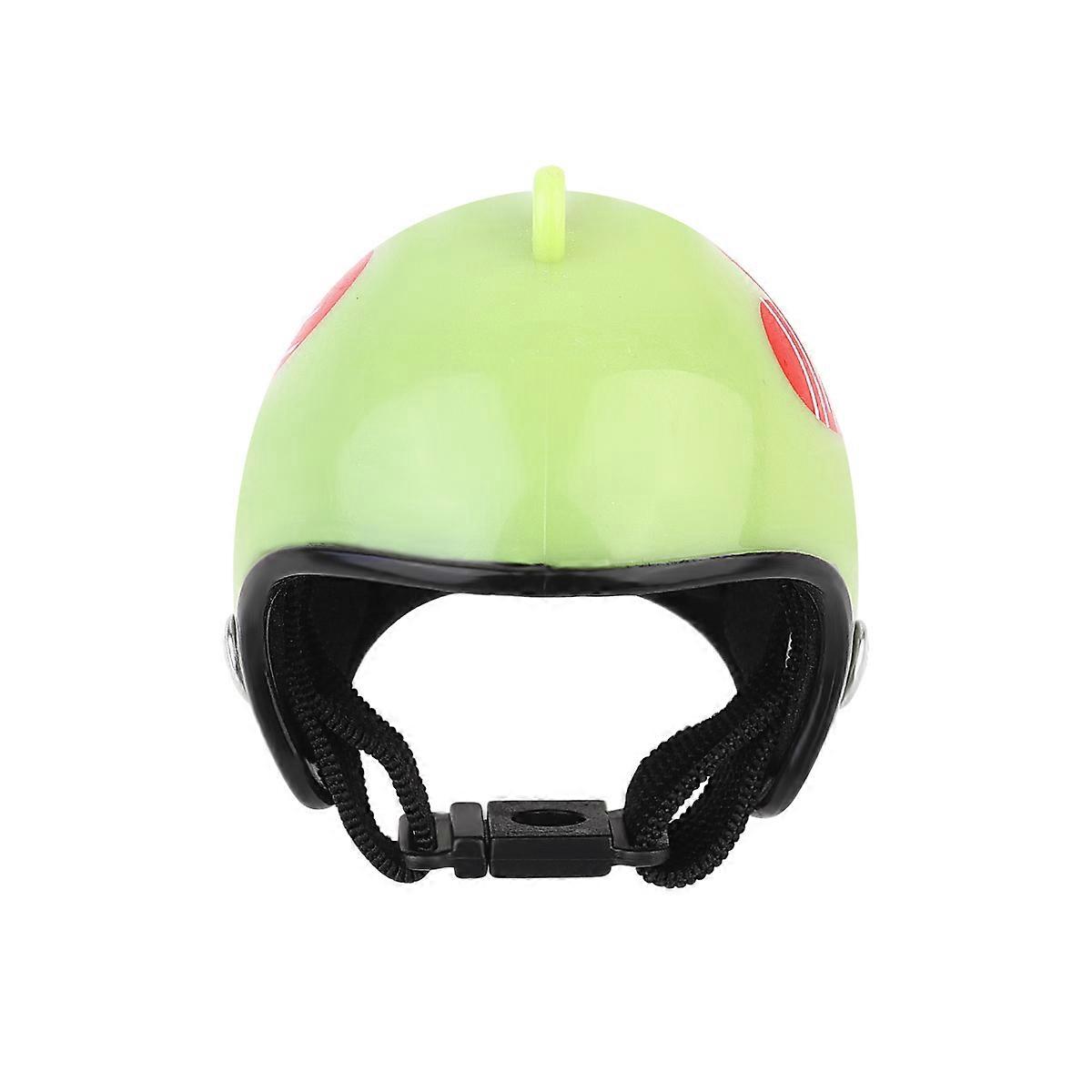 Hjelm for små kjæledyr til kylling, for hodebeskyttelse, 1 stk. grønn fugl