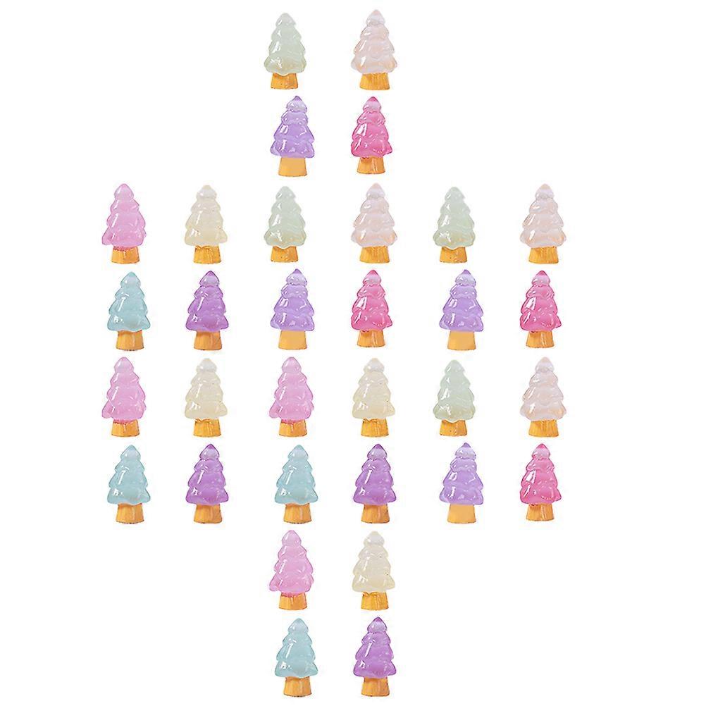 Luminous Mini Resin Christmas Tree for Christmas Decor 96Pcs Set