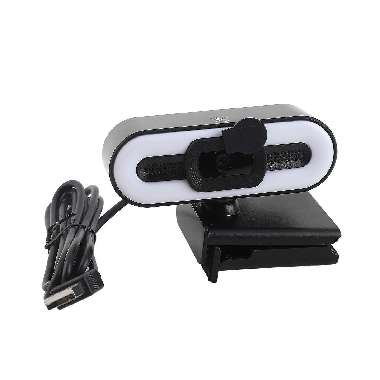 4K Webcam Built in Microphone Super Bright Fill Light Auto Beauty USB PC Camera for Laptop Computer LCD Display