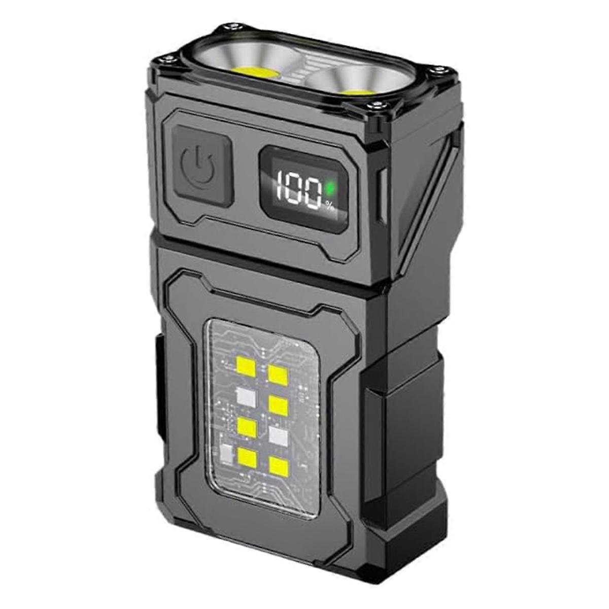 LED Flashlight Rechargeable, 800 Lumens Mini Work Lihgt, Black