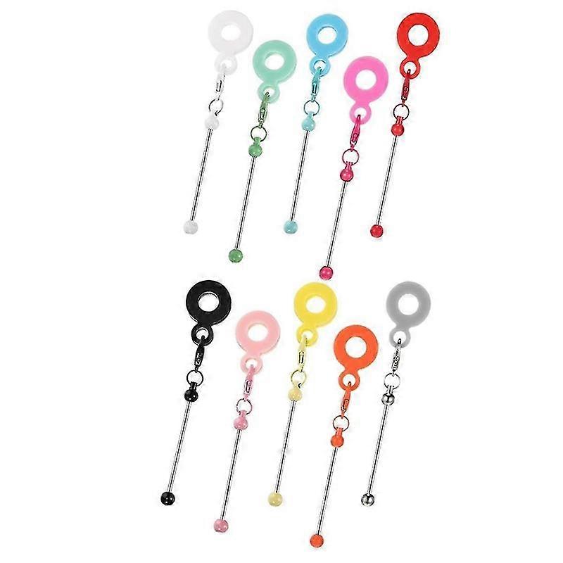 10 Pcs Beadable Straw Charm Compatible with DIY Beaded Straw Toppers Charm Adapter Pendant Ornament