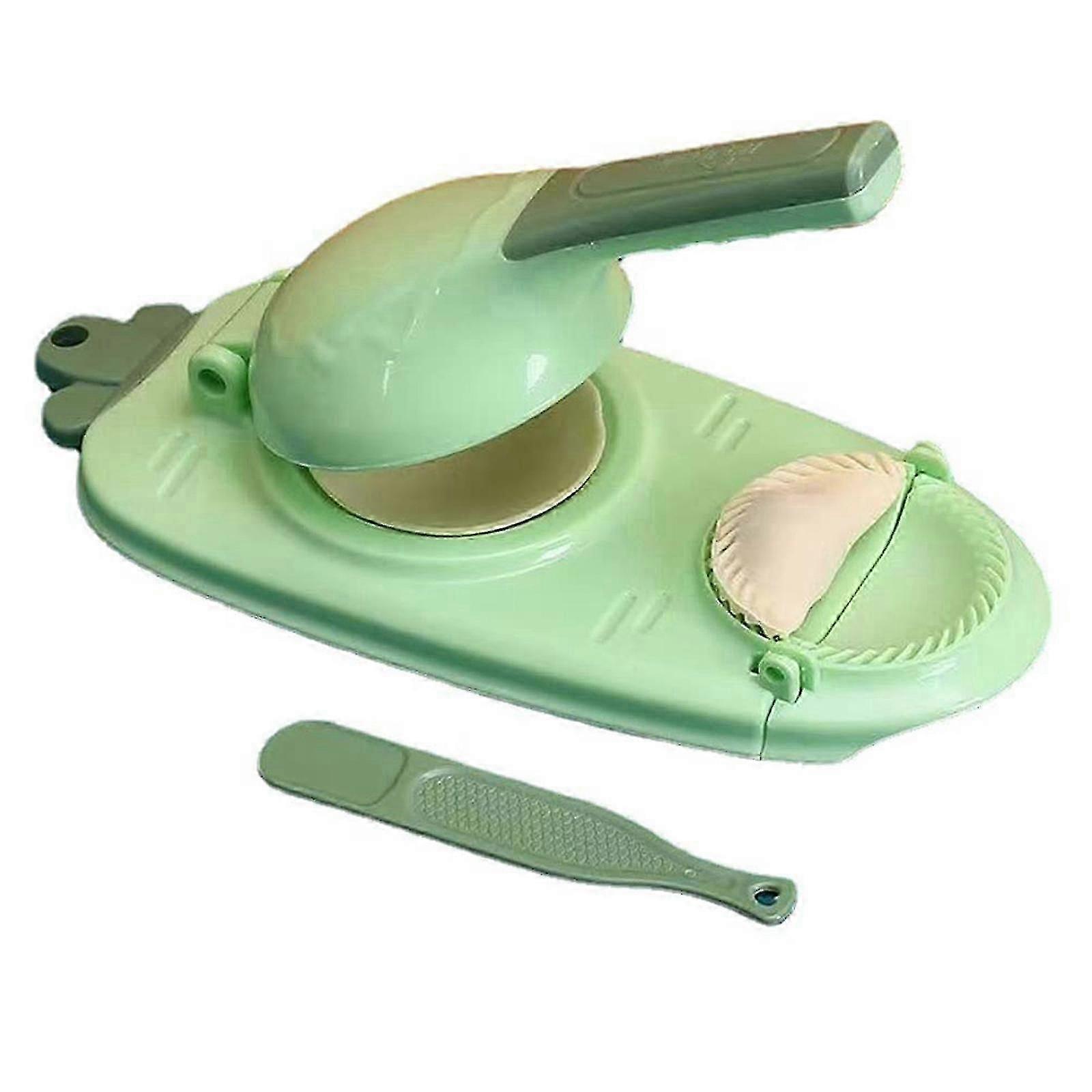 new 2 In1 Dumpling Skin Maker Press Machine Wrapper Mould Dough Handle NEW--green