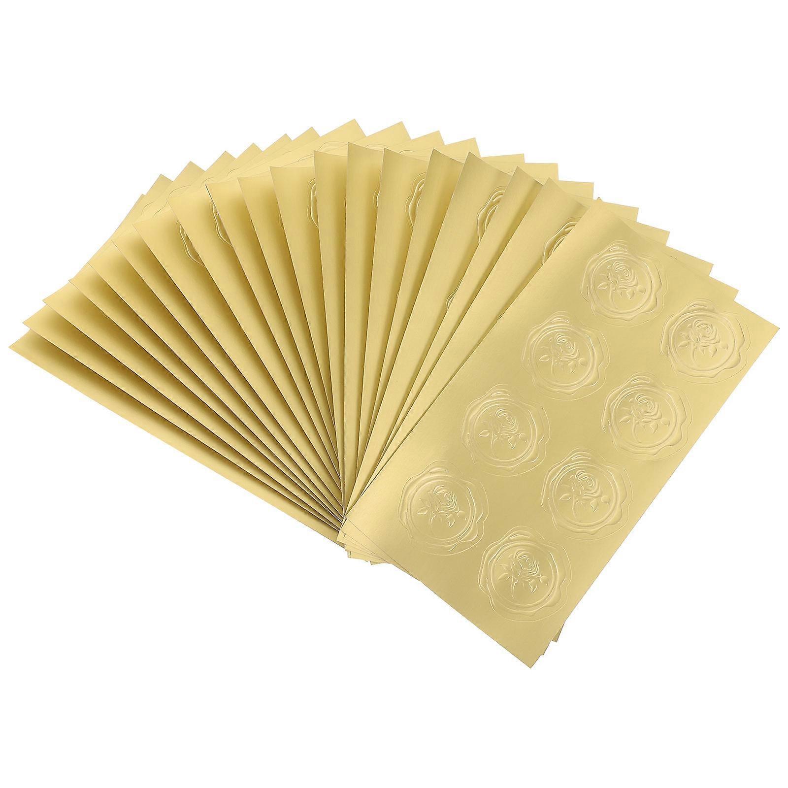 Envelope Stickers Golden Relief Design for DIY Use 100 Sheets