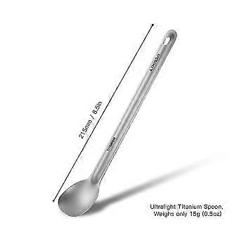 Lixada Colher de Titânio com Cabo Longo para Jantar ao Ar Livre, Colher Portátil, Talheres para Camping, Mochila, Piquenique, Ultraleve, 15g, 26 unidades