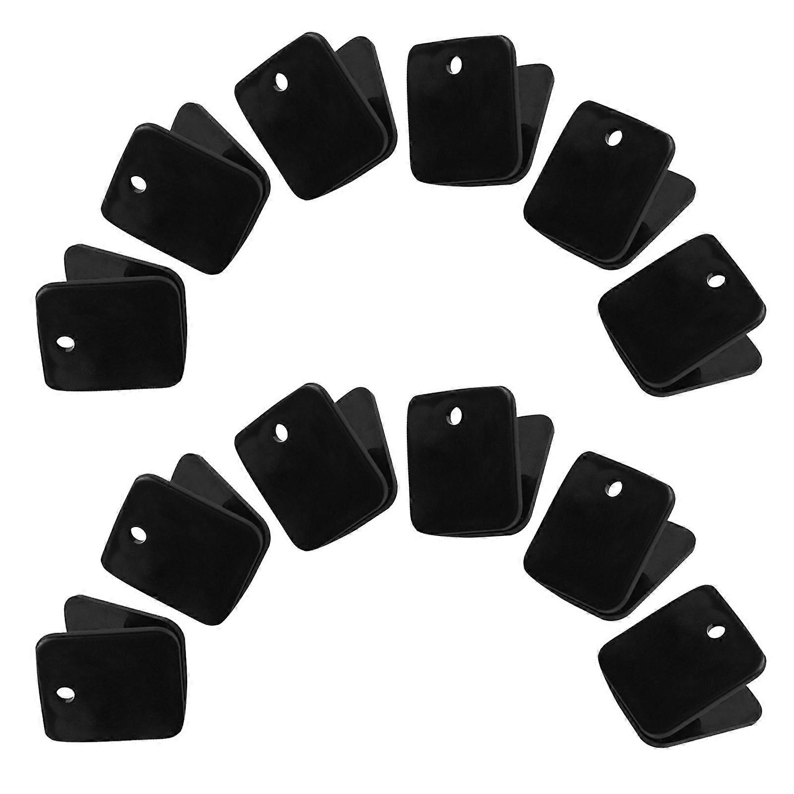 40Pcs Black Plastic Square Binder Clips for Paper Fastening Tasks