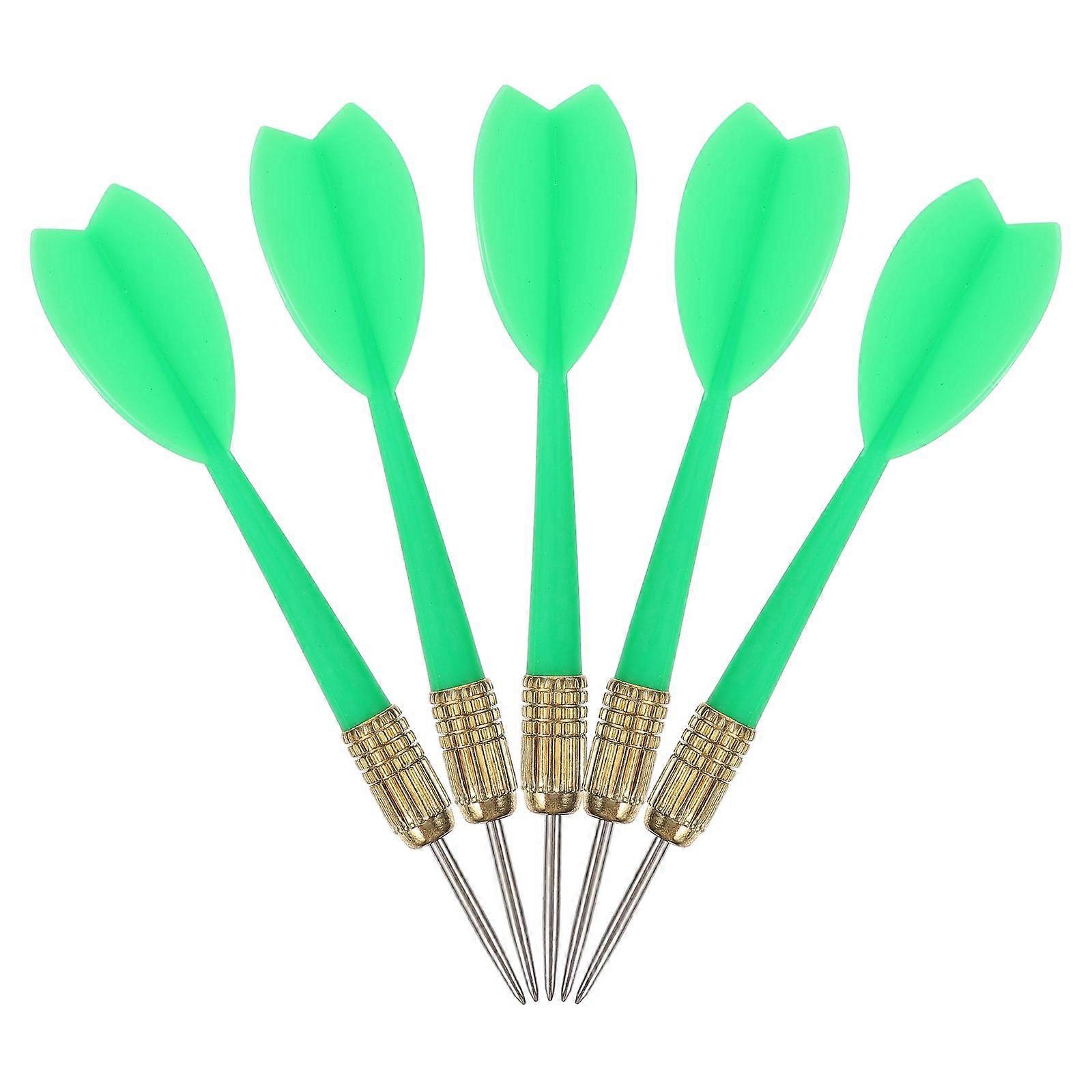 Green Metal Dart Needles Flying Dart Accessories for Playing 5Pcs