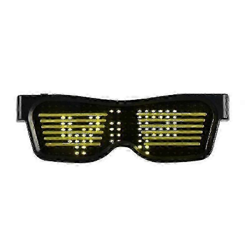 Smart Bluetooth LED Party Glasses App Control USB Charging Multi-Language Flashing Light p