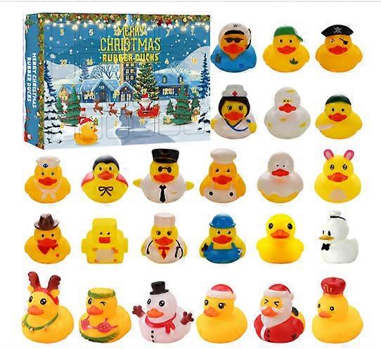 Christmas Vinyl Duck Blind Box Little Yellow Duck Christmas Advent Calendar Countdown Blind Box Toy Set XT-96-1