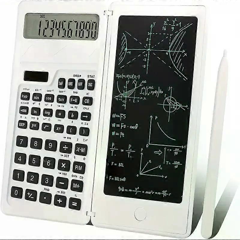 The scientific calculator and notepad desk three-in-one folding function calculator supports solar energy and button batteries