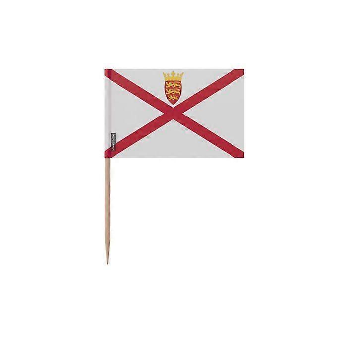 Jersey Flag Toothpicks - 12 cm - 100 pieces - Adhesive plastic - Bamboo stick - Pixelforma