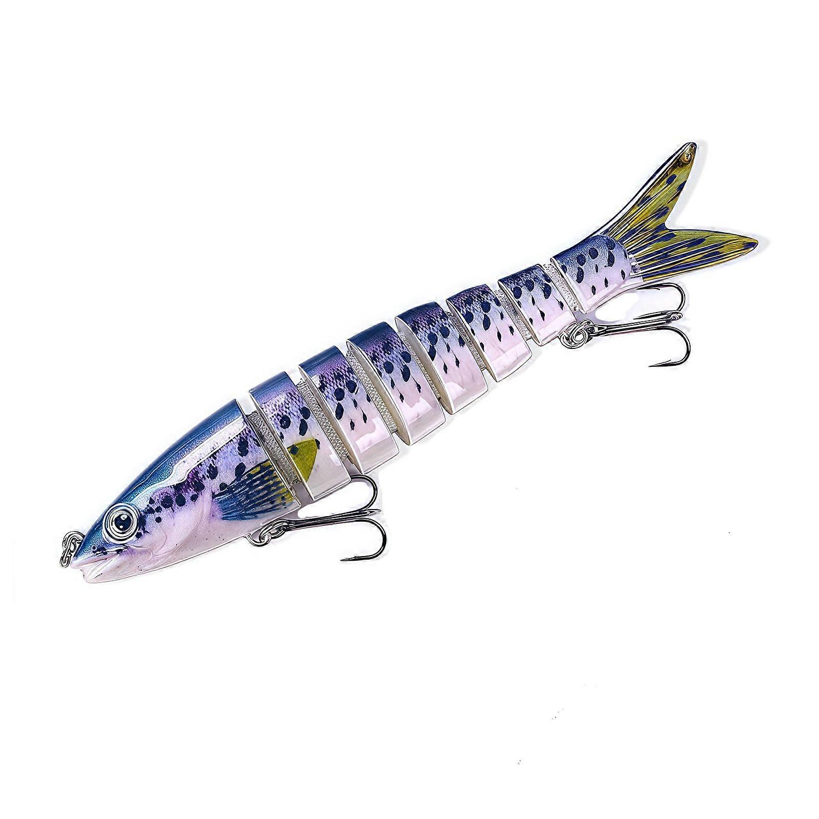 Jointed Artificial Bait Fishing Lure with 3D Eyes Realistic Looking Vibrant Color Fake Bait Hard Lure with Treble Hooks