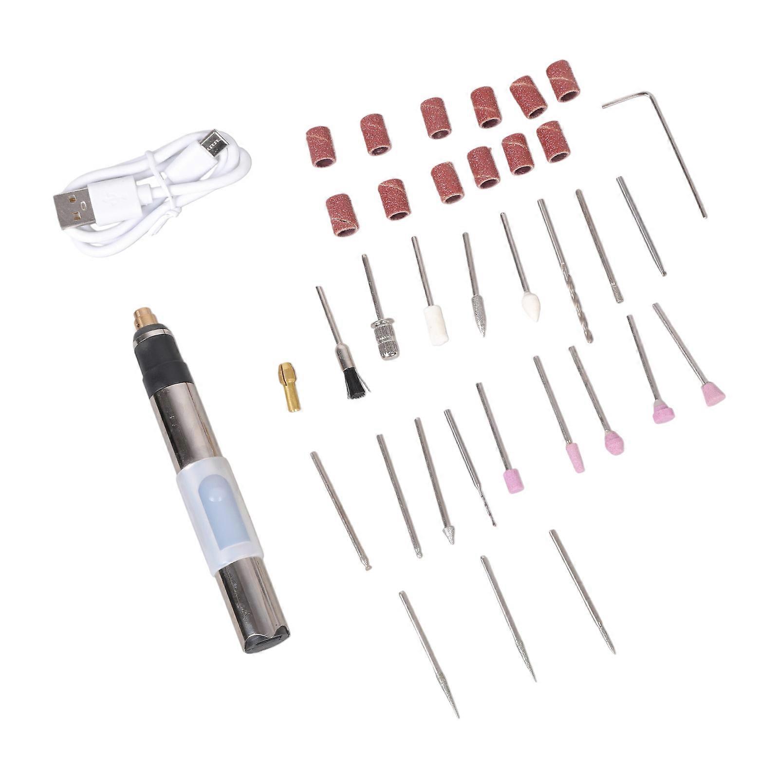 Portable Engraver Pen 25W Power Rechargeable Battery Operated Precise Carving Kit 36 Patterns Suitable For Metal Crafts Multicolor