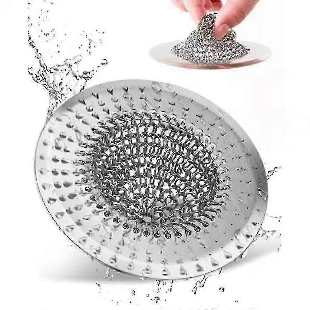 Sink Strainer, Easy Clean Reversible Mesh Sink Strainer with 304 Stainless Steel, Large Sink Strainer
