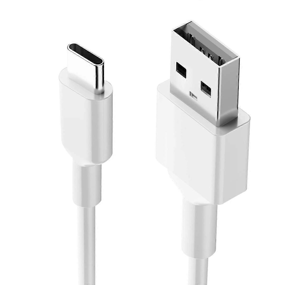 USB-A to Type-C 2.4A 1M Charging and Data Transfer Cable, White