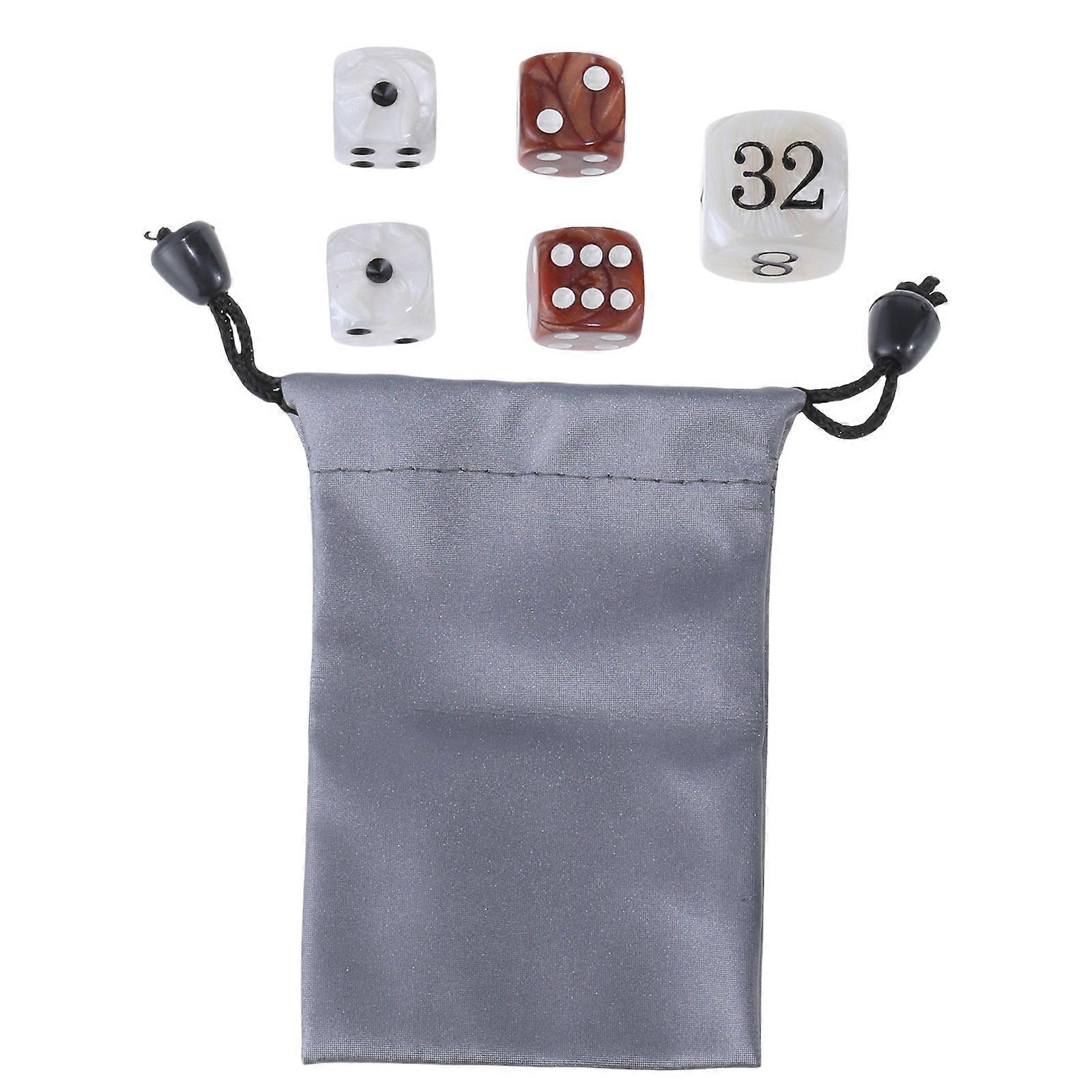 Pearls Dices for Backgammon Enthusiasts, Acrylic Build Elegant Dices Professional Backgammon Acrylic Pearls Dices Set  Brown White