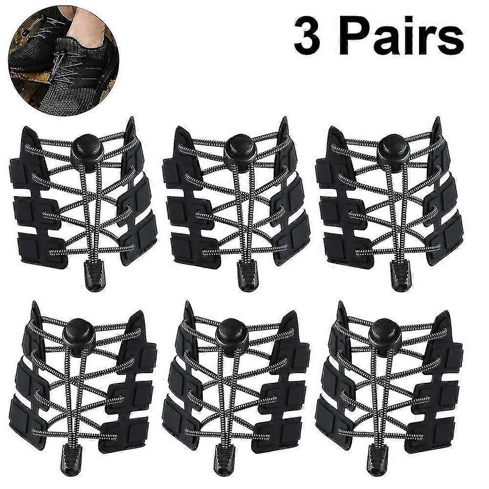 3Pairs Shoelaces Elastic Shoelaces Shoelaces With Lock