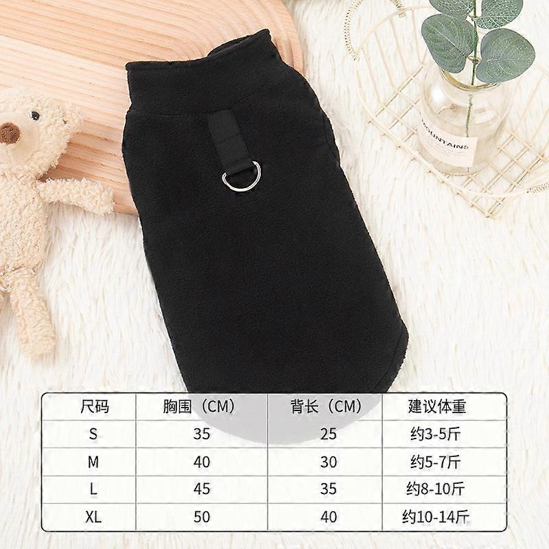 Thick fleece sweatshirt for pets, perfect for autumn and winter, solid color, warm and leashed, suitable for Teddy and Bichon Frises.