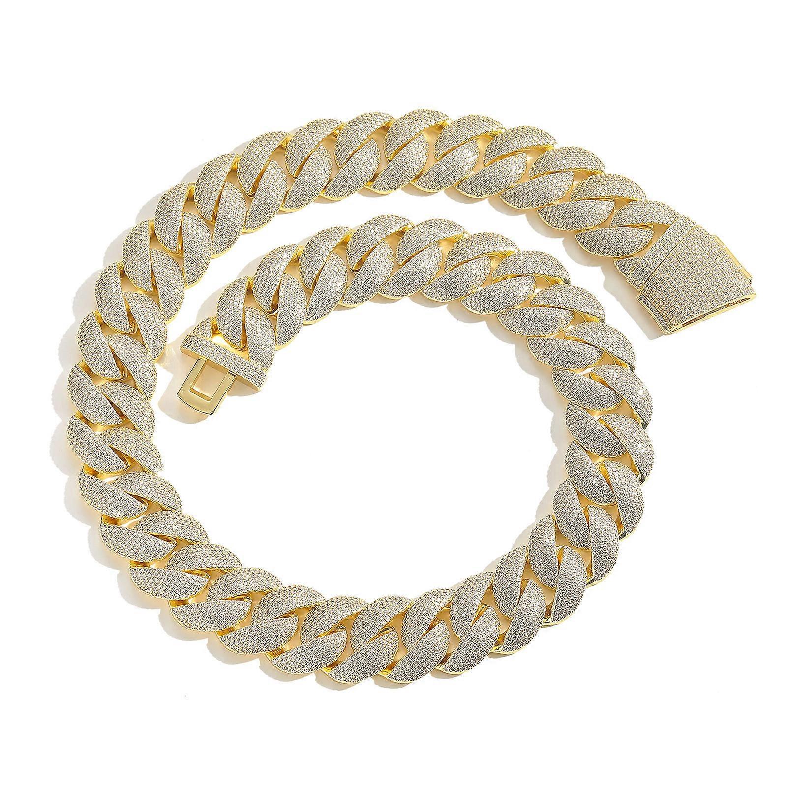 Gold Plated Iced Out Hip Hop Cuban Chain Street Necklace