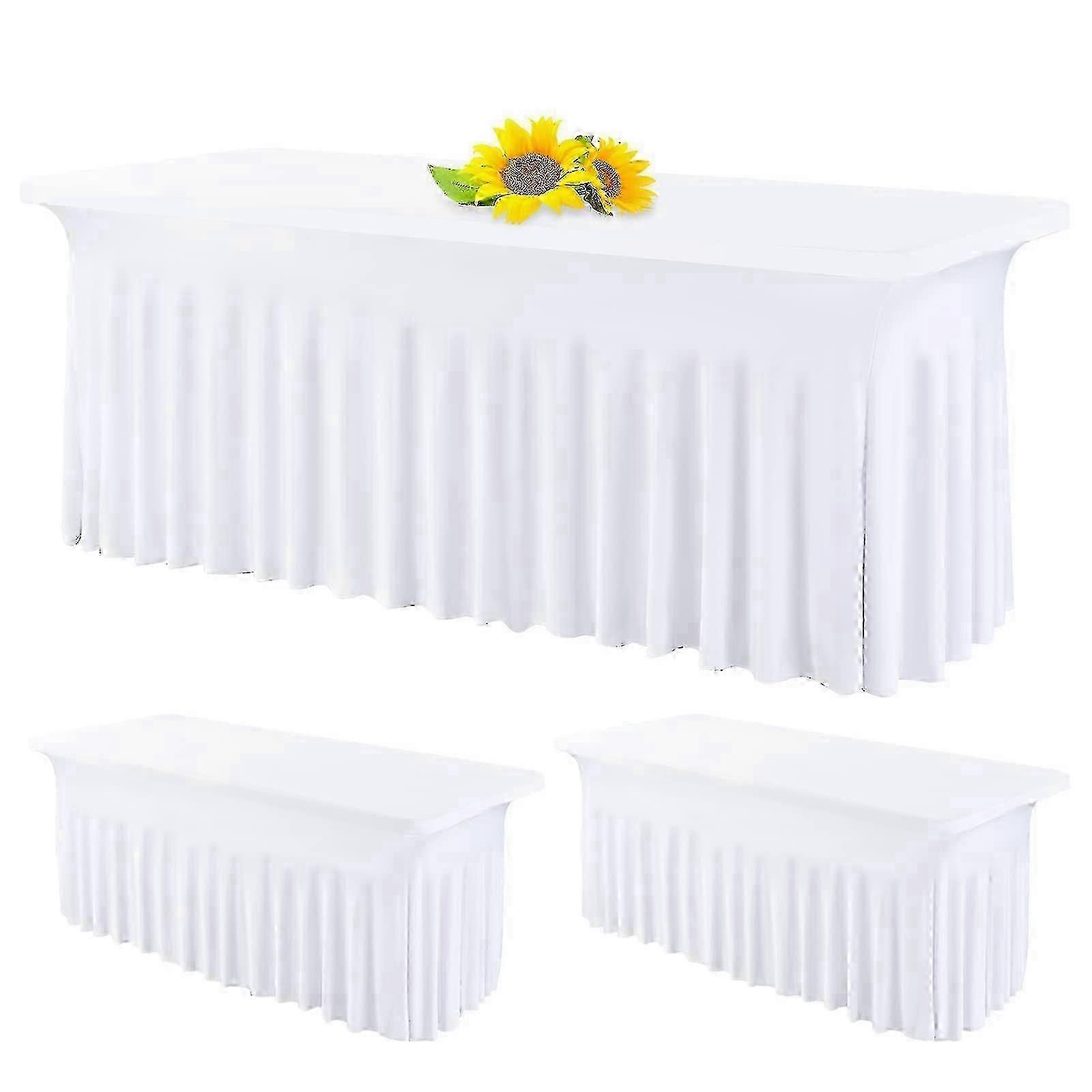 2 Pack Stretch Table Skirts for Tradeshows 6ft Size